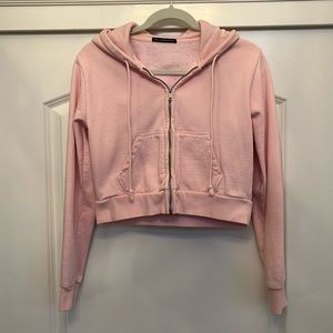 Brandy Melville Crop Zip Up Hoodie